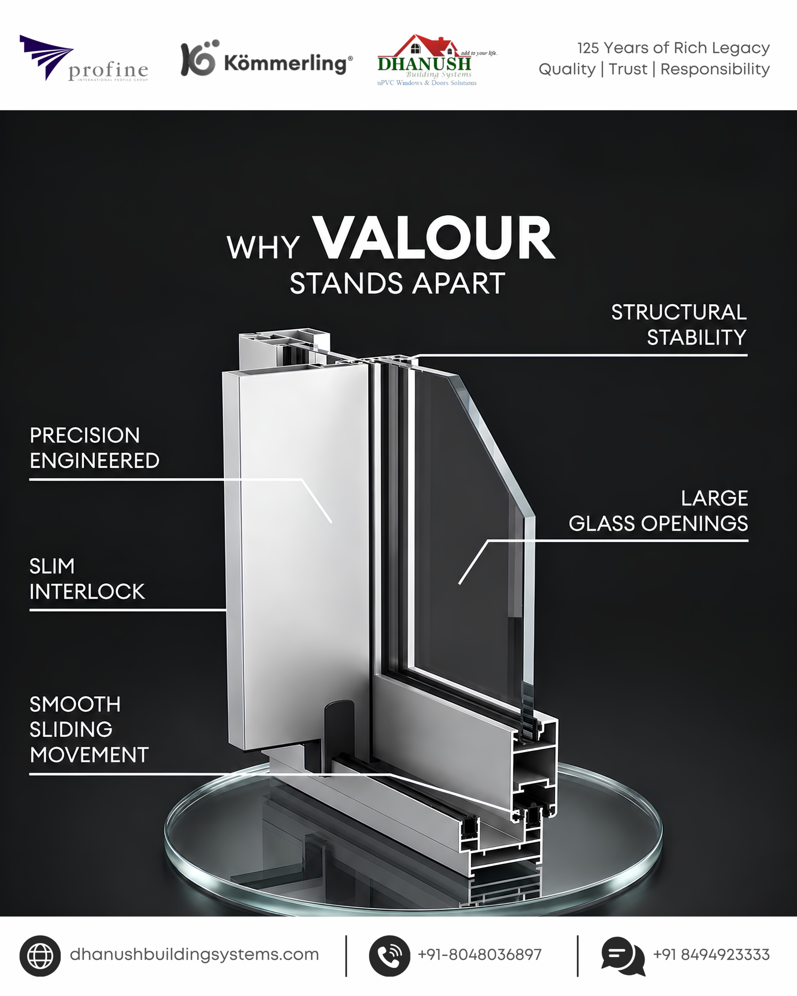 Architectural-grade aluminium glazing