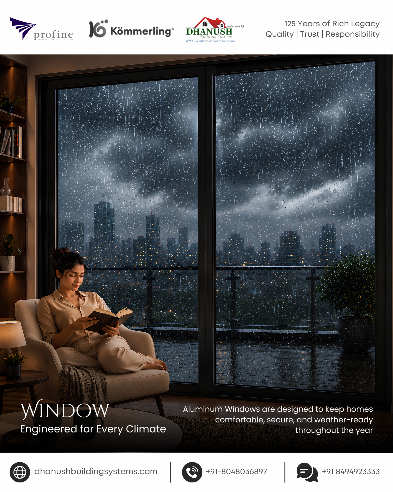 Premium Aluminum Windows: Built for Monsoon Rains and Winter Cold