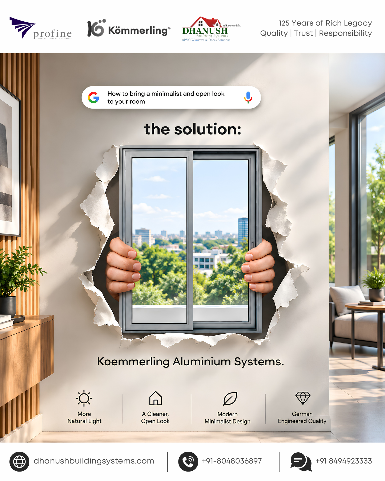 Slim aluminium windows that bring in more light and less visual clutter.