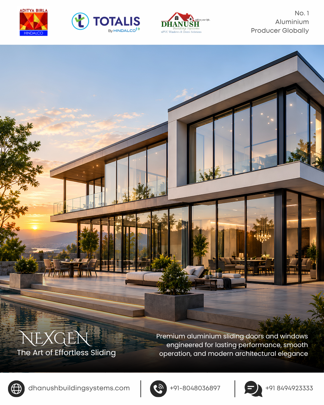 TOT SD NEXGEN Aluminium Sliding Doors and Windows in Bangalore