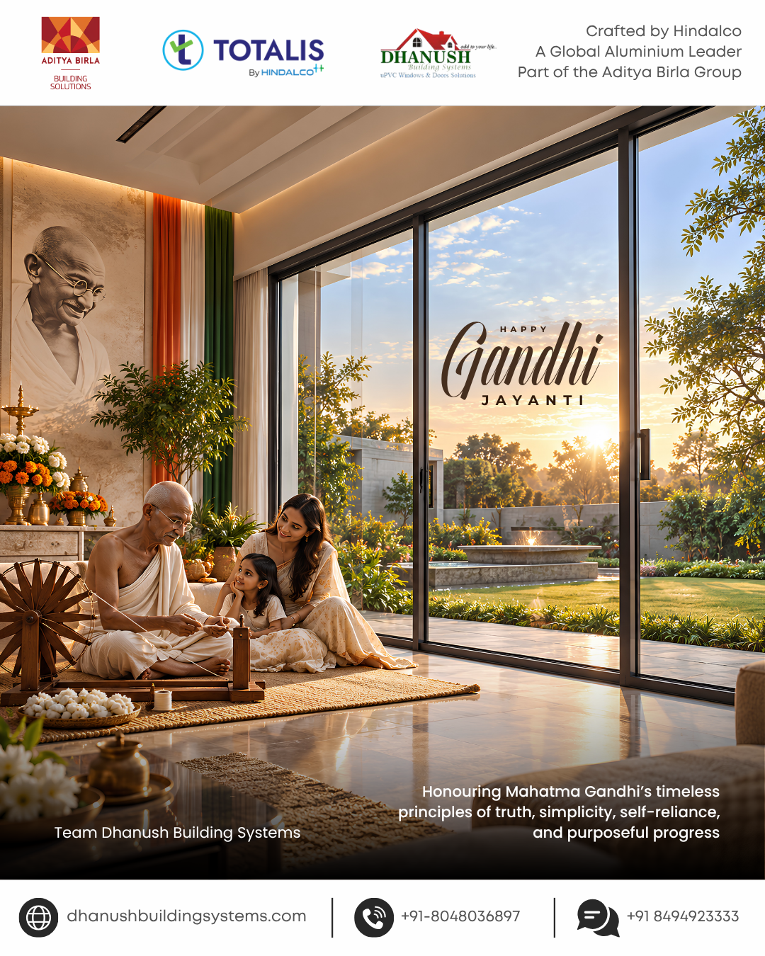 Happy Gandhi Jayanti from Dhanush Building Systems!